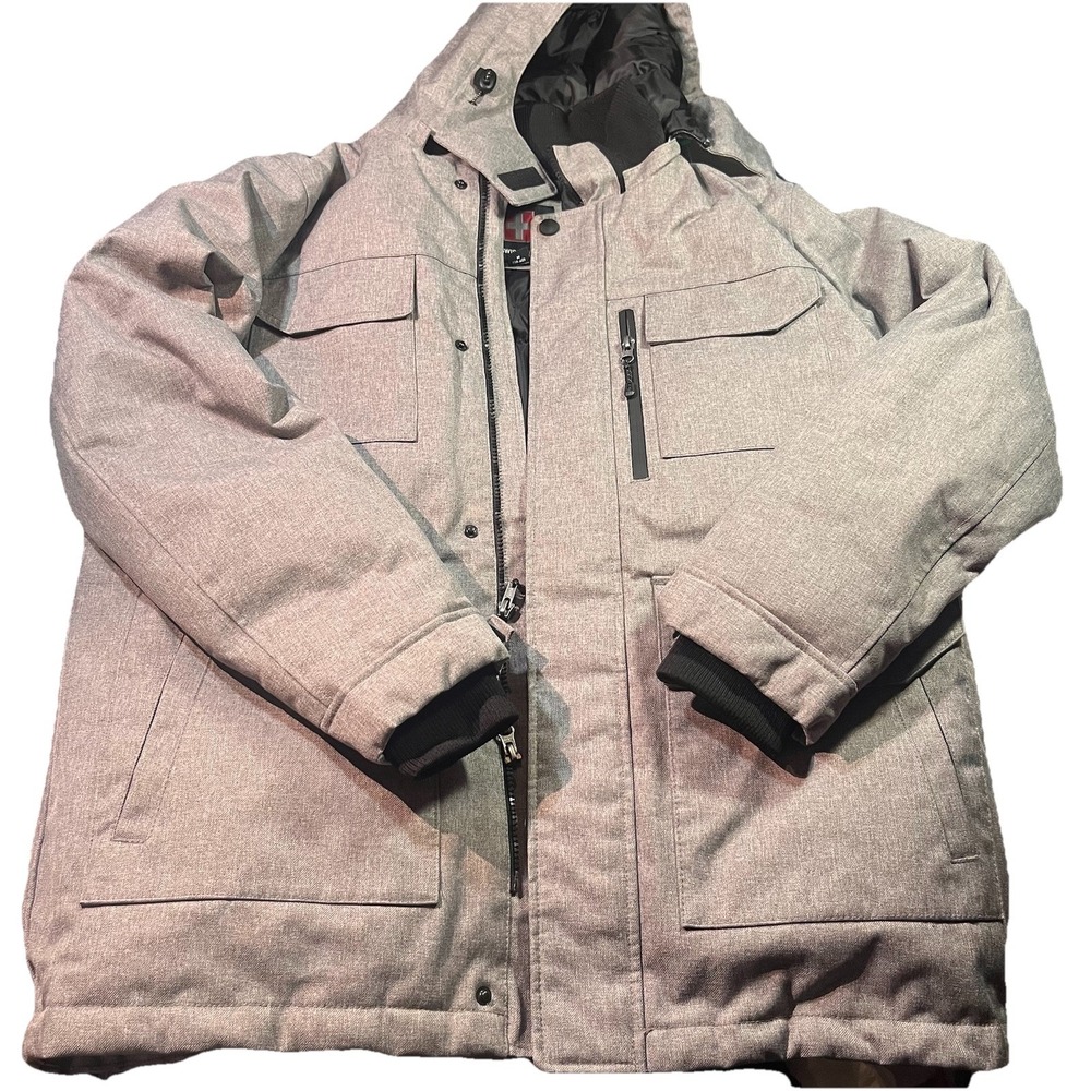 Swiss Tech Men's Winter Ski Jacket Size Medium Grey Water Resistant‎ Outside